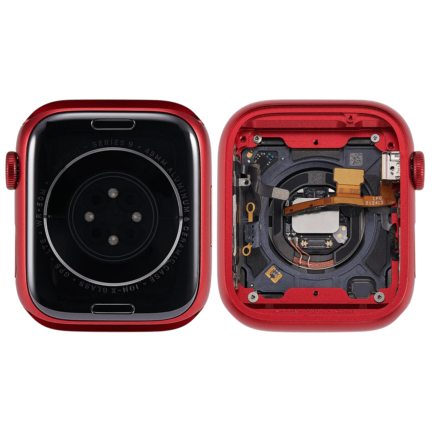 Housing Assembly Compatible For Watch Series 9 (45MM) (Used OEM Pull: Grade A) (Cellular Version) (Aluminum / Red)