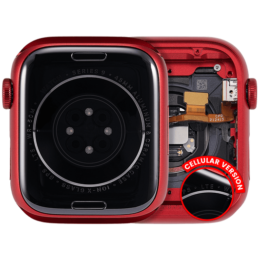 Housing Assembly Compatible For Watch Series 9 (45MM) (Used OEM Pull: Grade A) (Cellular Version) (Aluminum / Red)