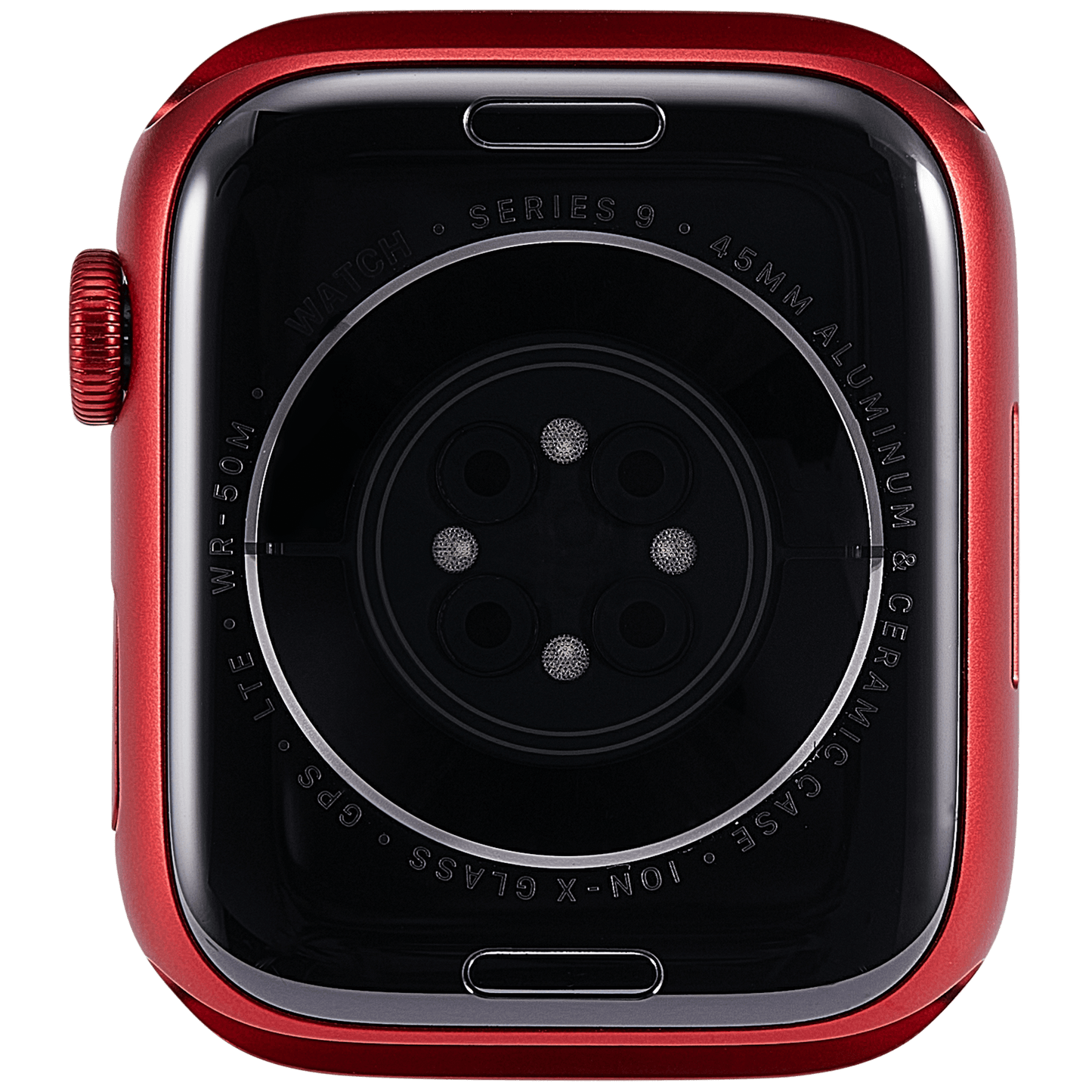 Housing Assembly Compatible For Watch Series 9 (45MM) (Used OEM Pull: Grade A) (Cellular Version) (Aluminum / Red)