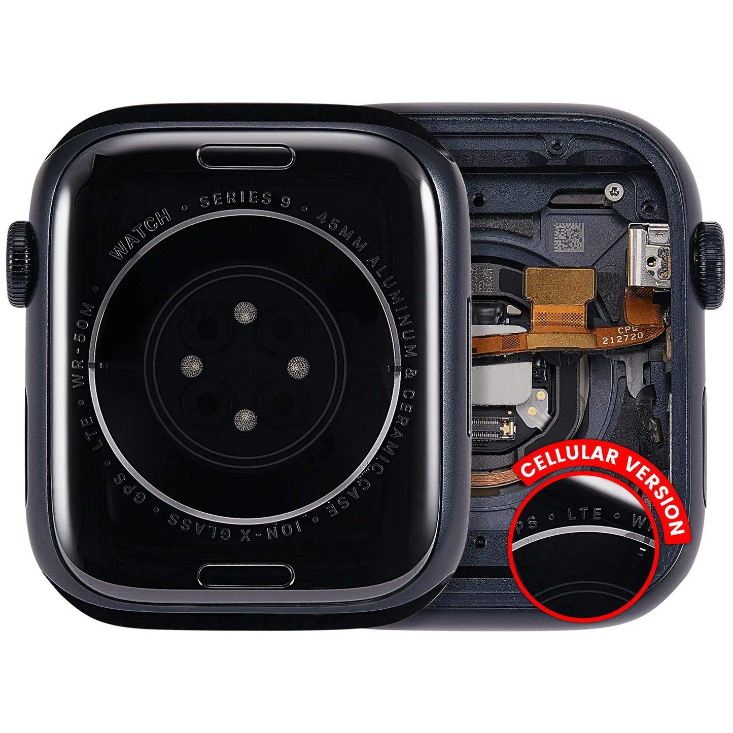 Housing Assembly Compatible For Watch Series 9 (45MM) (Used OEM Pull: Grade A) (Cellular Version) (Aluminum / Midnight)