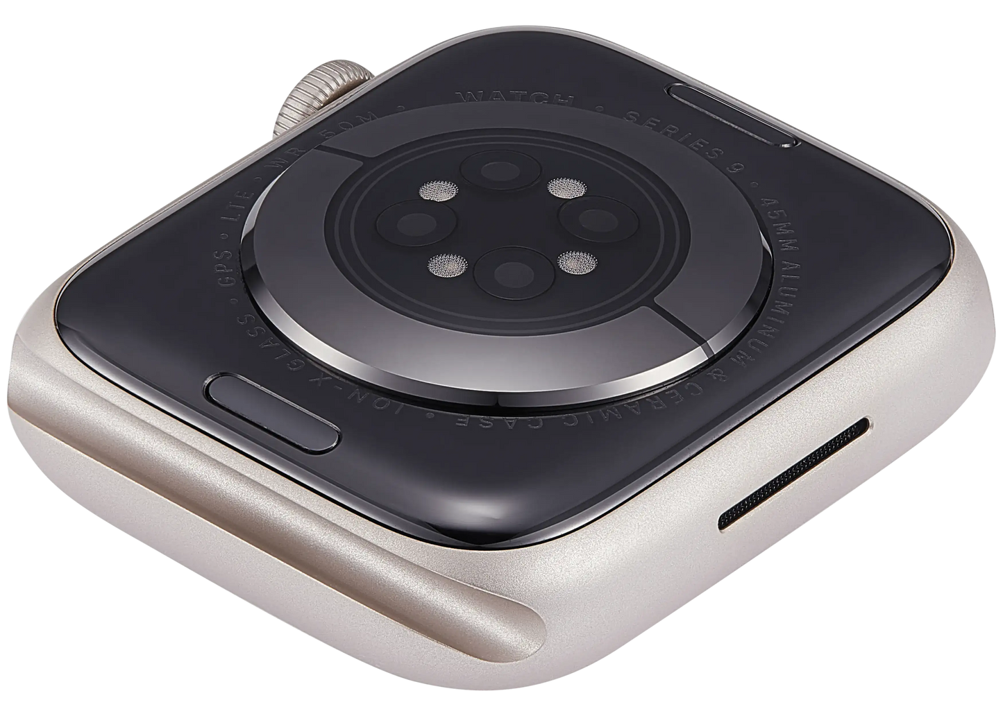 Housing Assembly Compatible For Watch Series 9 (45MM) (Used OEM Pull: Grade A) (Cellular Version) (Aluminum / Starlight)