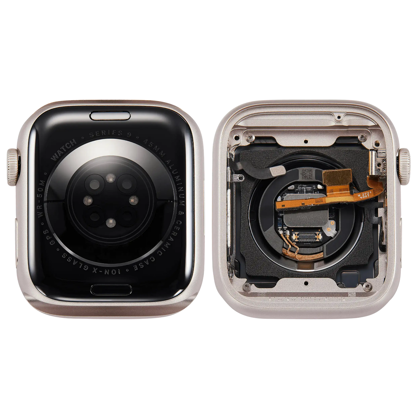 Housing Assembly Compatible For Watch Series 9 (45MM) (Used OEM Pull: Grade A) (GPS Version) (Aluminum / Starlight)