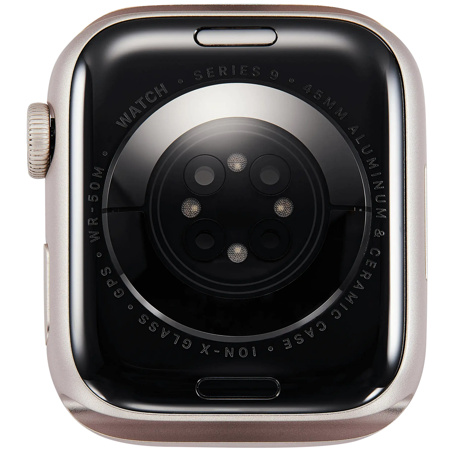 Housing Assembly Compatible For Watch Series 9 (45MM) (Used OEM Pull: Grade A) (GPS Version) (Aluminum / Starlight)