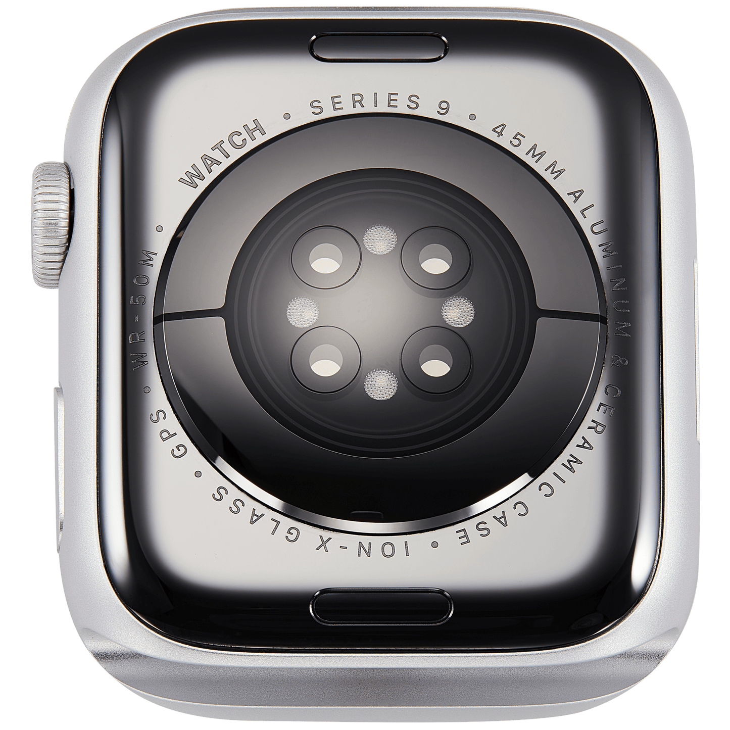 Housing Assembly Compatible For Watch Series 9 (45MM) (Used OEM Pull: Grade A) (GPS Version) (Aluminum / Silver)