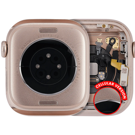 Housing Assembly Compatible For Watch Series 10 (42MM) (Used OEM Pull: Grade A) (Cellular Version) (Aluminum / Rose Gold)