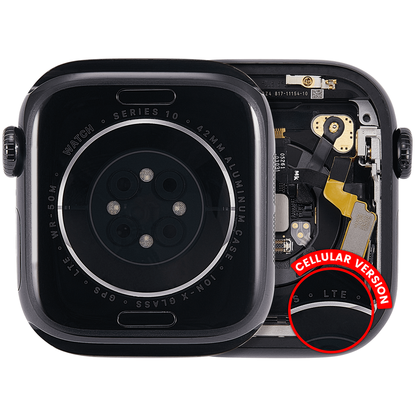 Housing Assembly Compatible For Watch Series 10 (42MM) (Used OEM Pull: Grade A) (Cellular Version) (Aluminum / Jet Black)