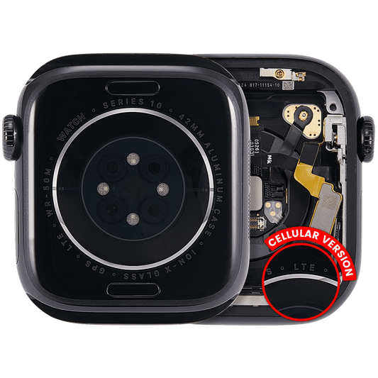 Housing Assembly Compatible For Watch Series 10 (42MM) (Used OEM Pull: Grade A) (Cellular Version) (Aluminum / Jet Black)