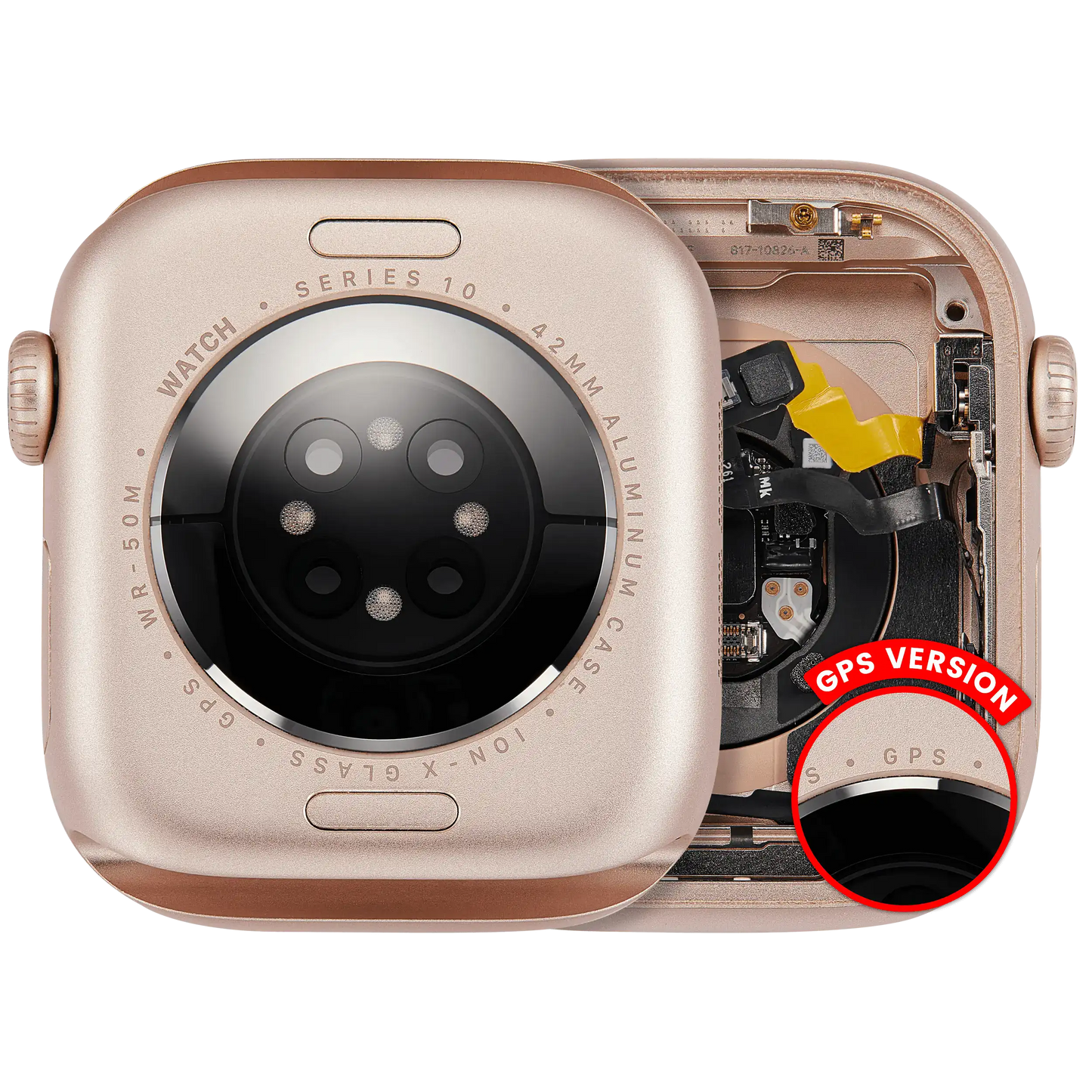 Housing Assembly Compatible For Watch Series 10 (42MM) (Used OEM Pull: Grade A) (GPS Version) (Aluminum / Rose Gold)