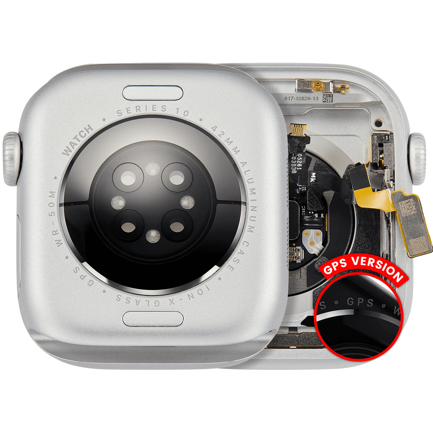 Housing Assembly Compatible For Watch Series 10 (42MM) (Used OEM Pull: Grade A) (GPS Version) (Aluminum / Silver)