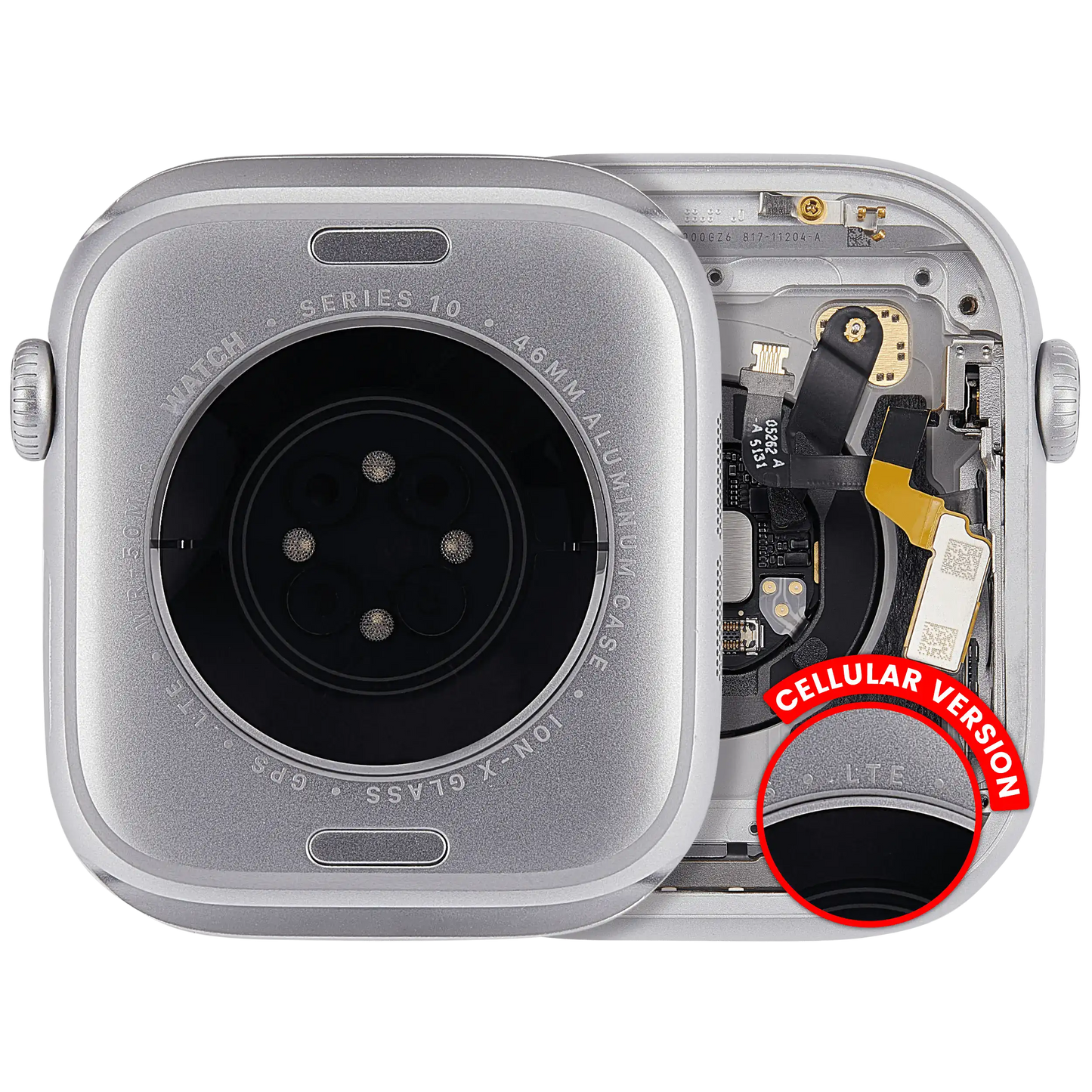 Housing Assembly Compatible For Watch Series 10 (46MM) (Used OEM Pull: Grade A) (Cellular Version) (Aluminum / Silver)