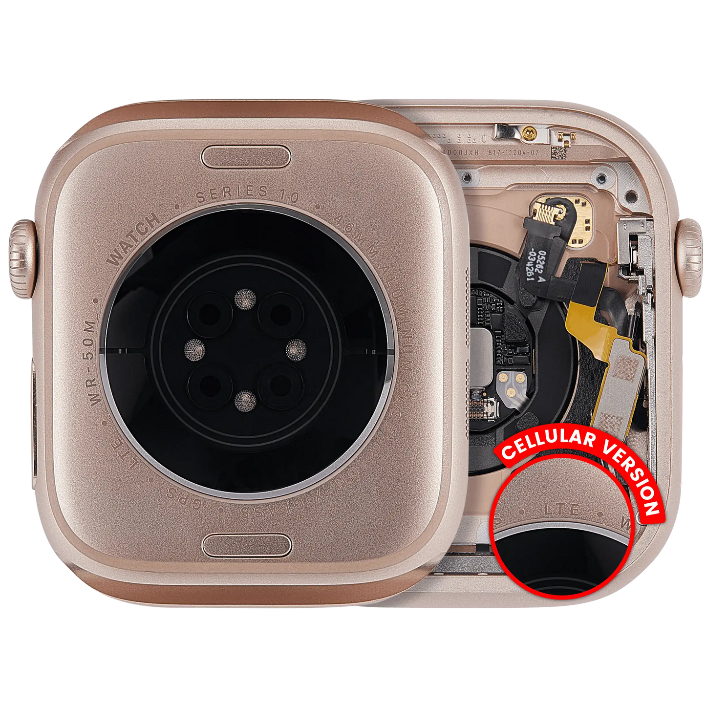 Housing Assembly Compatible For Watch Series 10 (46MM) (Used OEM Pull: Grade A) (Cellular Version) (Aluminum / Rose Gold)