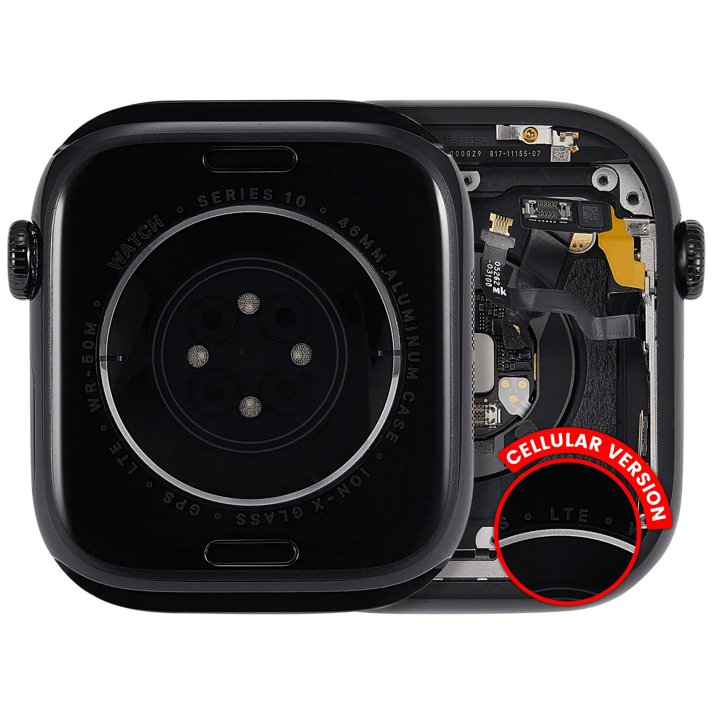 Housing Assembly Compatible For Watch Series 10 (46MM) (Used OEM Pull: Grade A) (Cellular Version) (Aluminum / Jet Black)