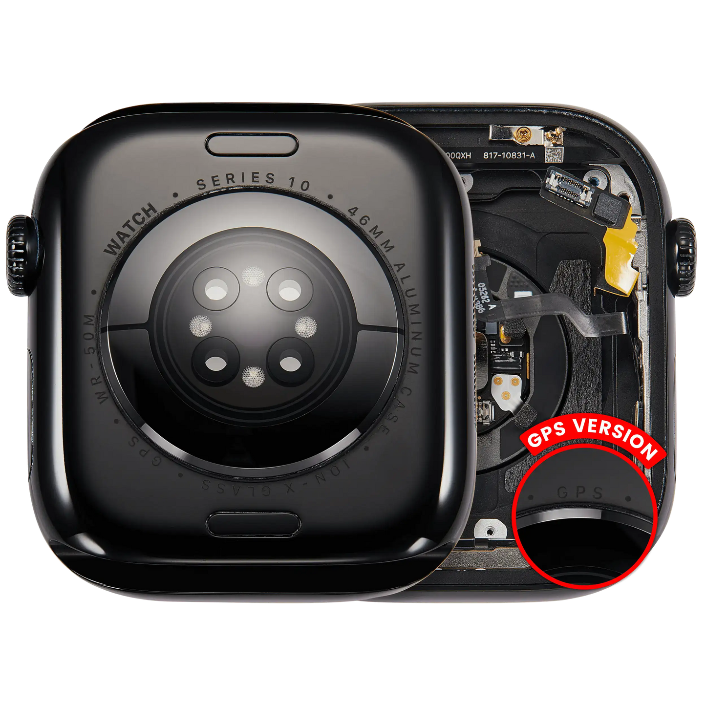 Housing Assembly Compatible For Watch Series 10 (46MM) (Used OEM Pull: Grade A) (GPS Version) (Aluminum / Jet Black)