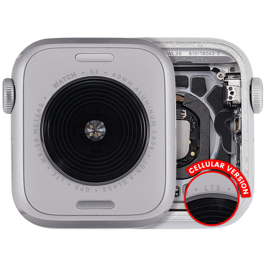 Housing Assembly Compatible For Watch Series SE 2nd (40MM) (Used OEM Pull: Grade A) (Cellular Version) (Aluminum / Silver)