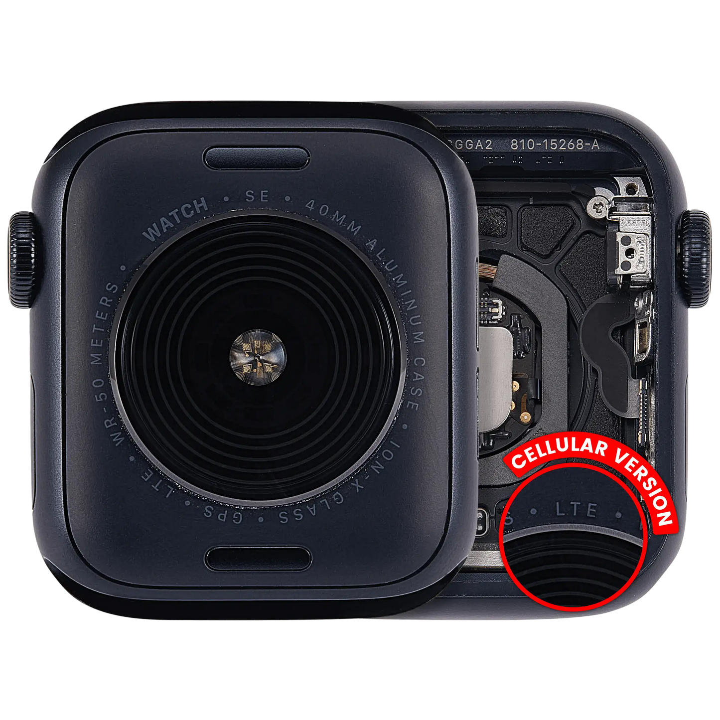 Housing Assembly Compatible For Watch Series SE 2nd (40MM) (Used OEM Pull: Grade A) (Cellular Version) (Aluminum / Midnight)