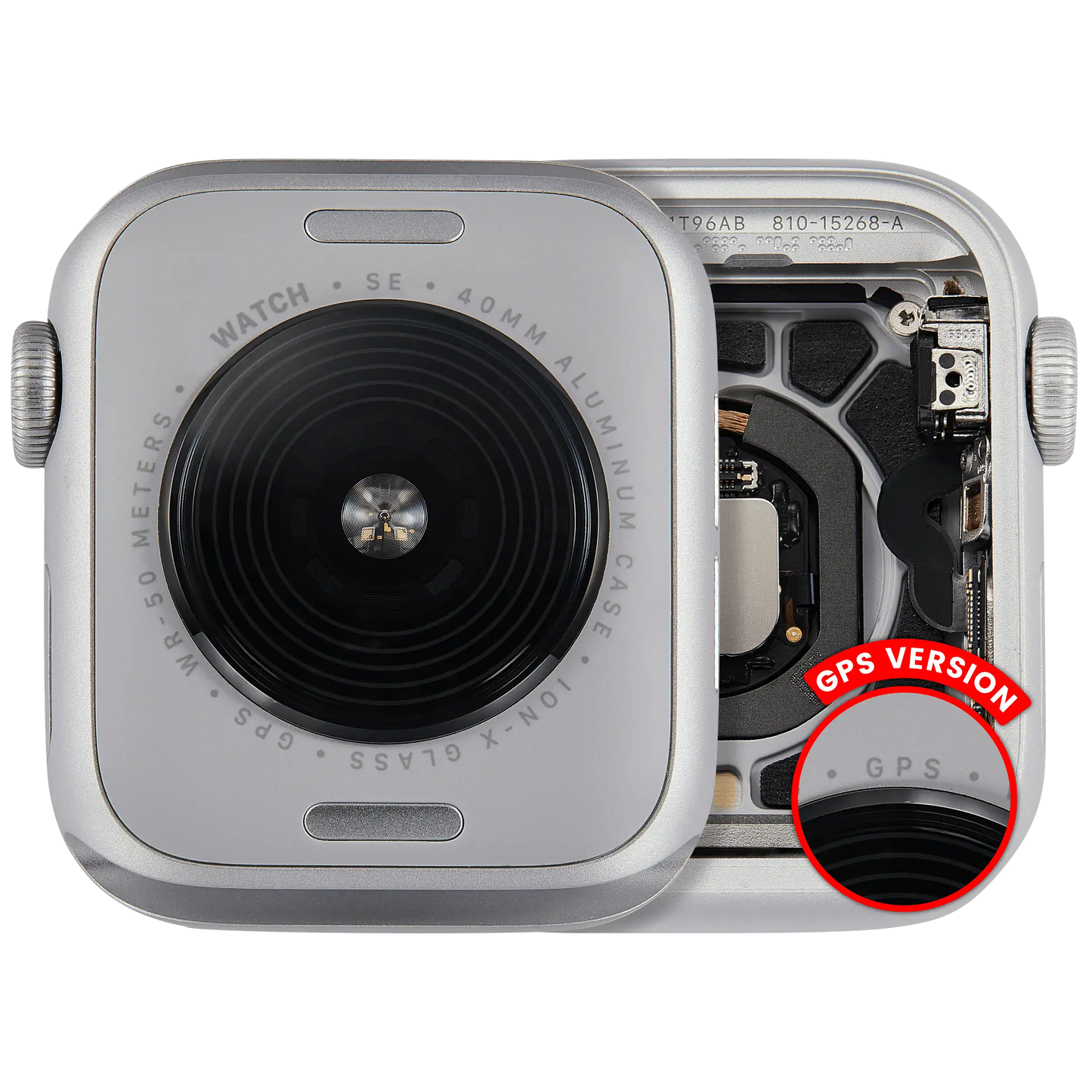 Housing Assembly Compatible For Watch Series SE 2nd (40MM) (Used OEM Pull: Grade A) (GPS Version) (Aluminum / Silver)