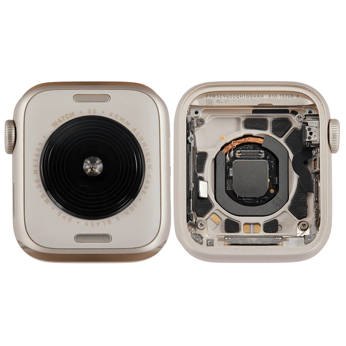 Housing Assembly Compatible For Watch Series SE 2nd (40MM) (Used OEM Pull: Grade A) (GPS Version) (Aluminum / Starlight)