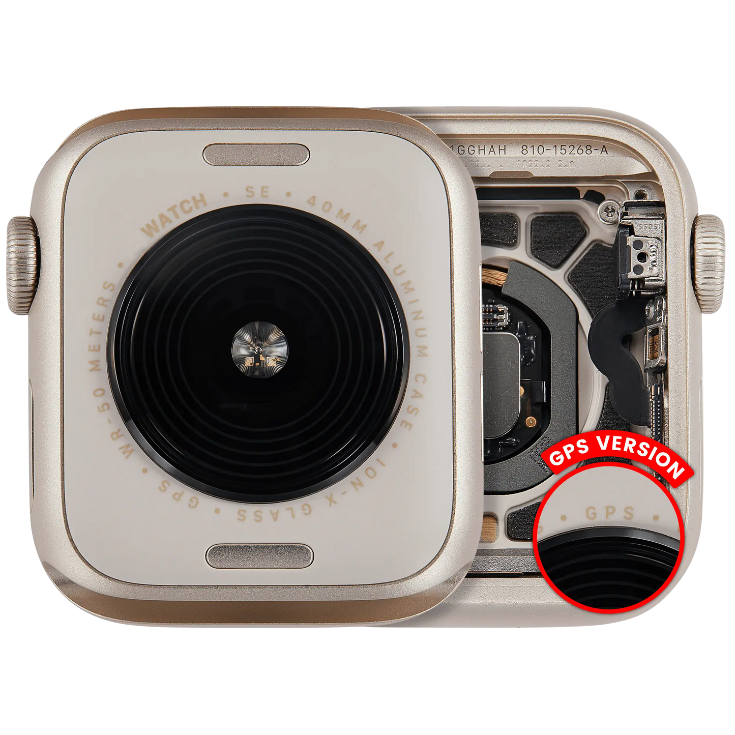 Housing Assembly Compatible For Watch Series SE 2nd (40MM) (Used OEM Pull: Grade A) (GPS Version) (Aluminum / Starlight)