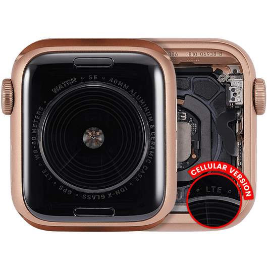 Housing Assembly Compatible For Watch Series SE 1st (40MM) (Used OEM Pull: Grade A) (Cellular Version) (Aluminum / Gold)