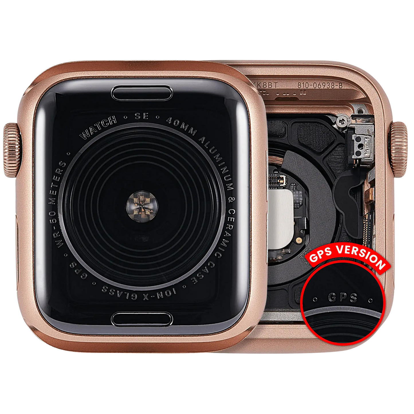 Housing Assembly Compatible For Watch Series SE 1st (40MM) (Used OEM Pull: Grade A) (GPS Version) (Aluminum / Gold)