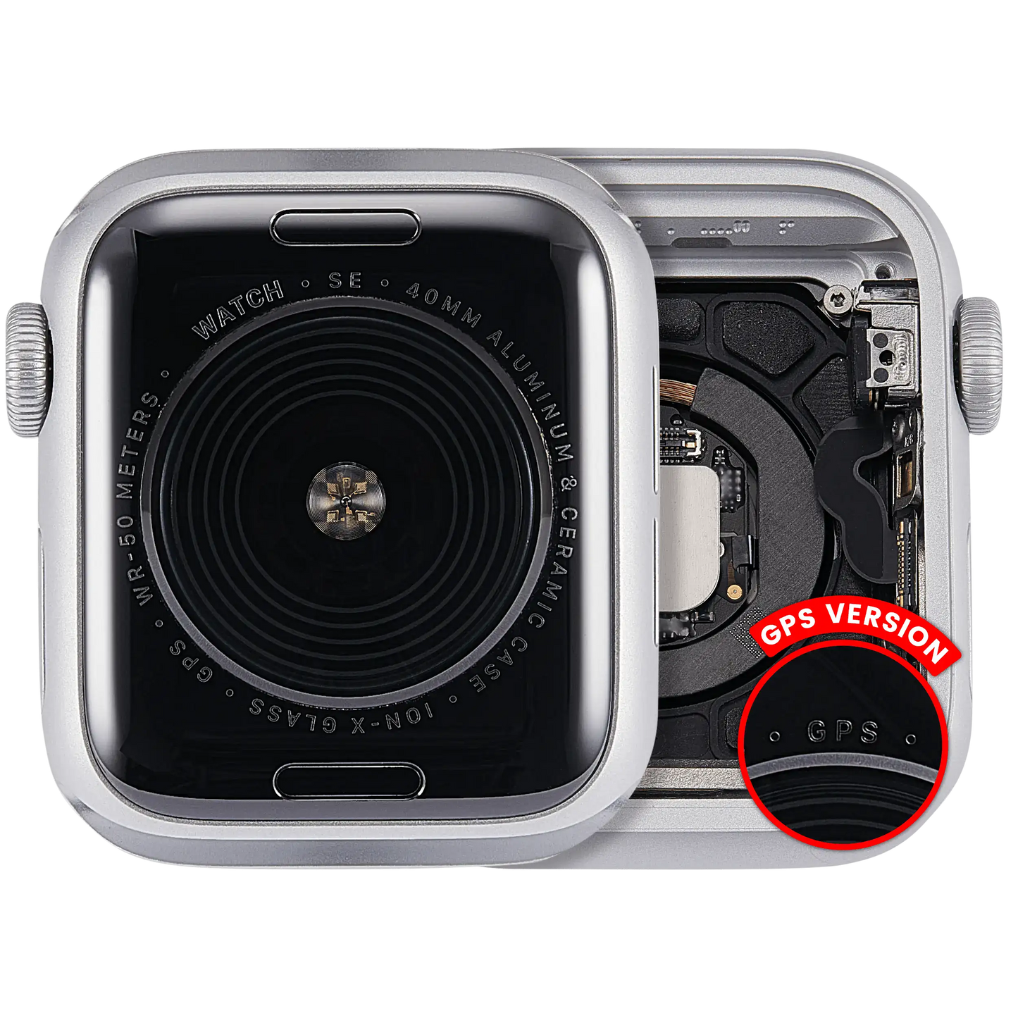 Housing Assembly Compatible For Watch Series SE 1st (40MM) (Used OEM Pull: Grade A) (GPS Version) (Aluminum / Silver)