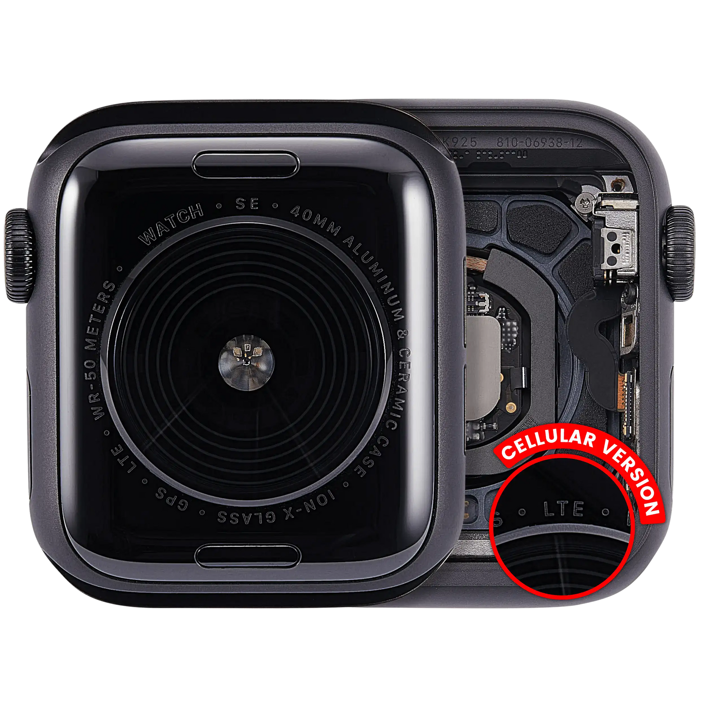 Housing Assembly Compatible For Watch Series SE 1st (40MM) (Used OEM Pull: Grade A) (Cellular Version) (Aluminum / Space Black)