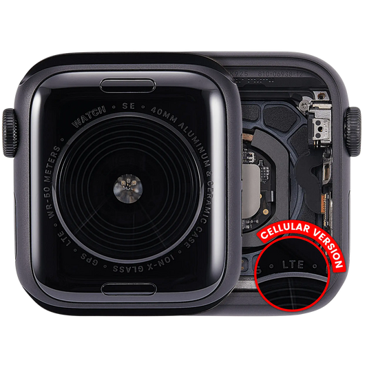 Housing Assembly Compatible For Watch Series SE 1st (40MM) (Used OEM Pull: Grade A) (Cellular Version) (Aluminum / Space Black)
