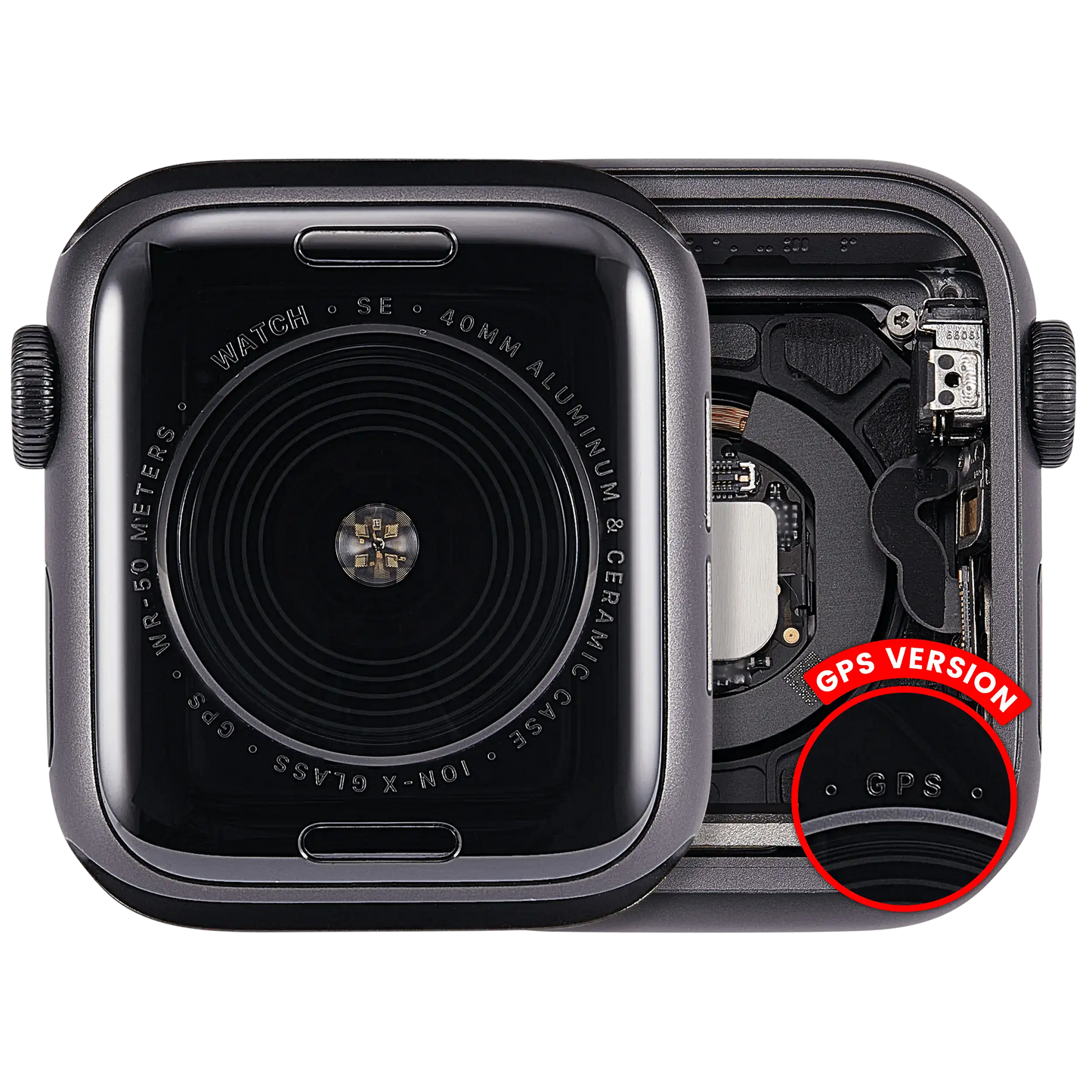 Housing Assembly Compatible For Watch Series SE 1st (40MM) (Used OEM Pull: Grade A) (GPS Version) (Aluminum / Space Black)
