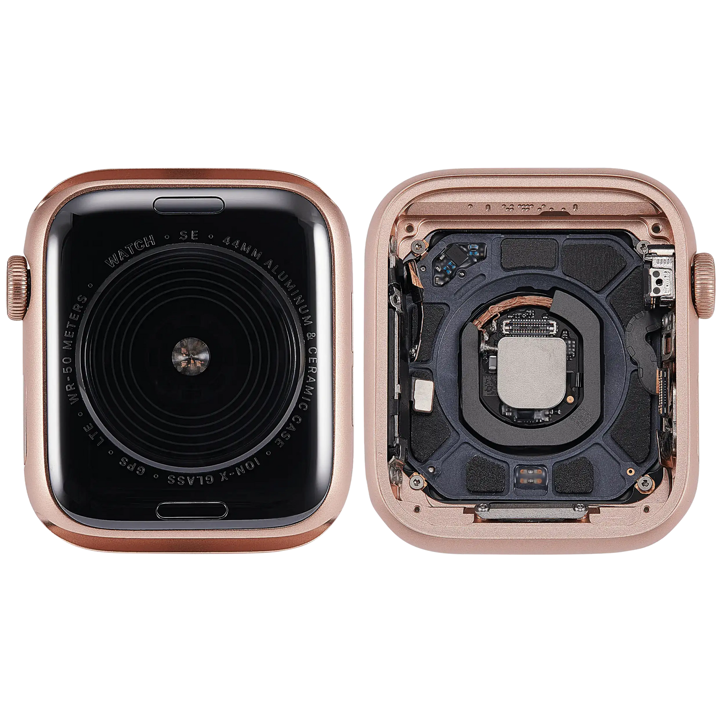 Housing Assembly Compatible For Watch Series SE 1st (44MM) (Used OEM Pull: Grade A) (Cellular Version) (Aluminum / Gold)