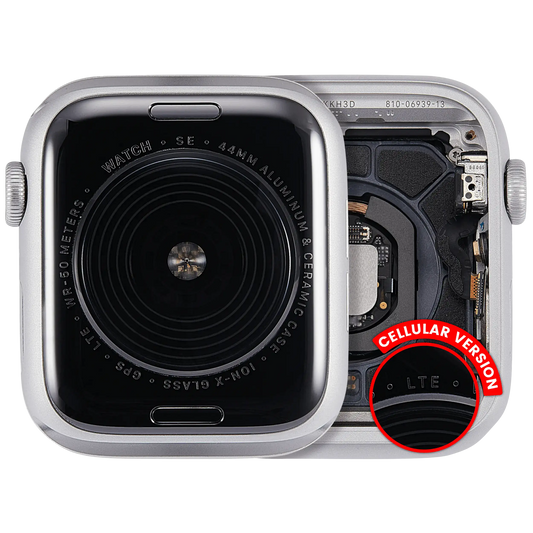 Housing Assembly Compatible For Watch Series SE 1st (44MM) (Used OEM Pull: Grade A) (Cellular Version) (Aluminum / Silver)