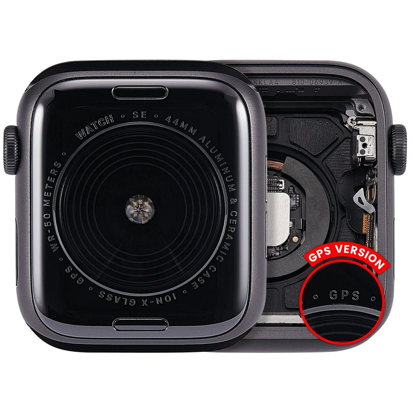 Housing Assembly Compatible For Watch Series SE 1st (44MM) (Used OEM Pull: Grade A) (GPS Version) (Aluminum / Space Black)