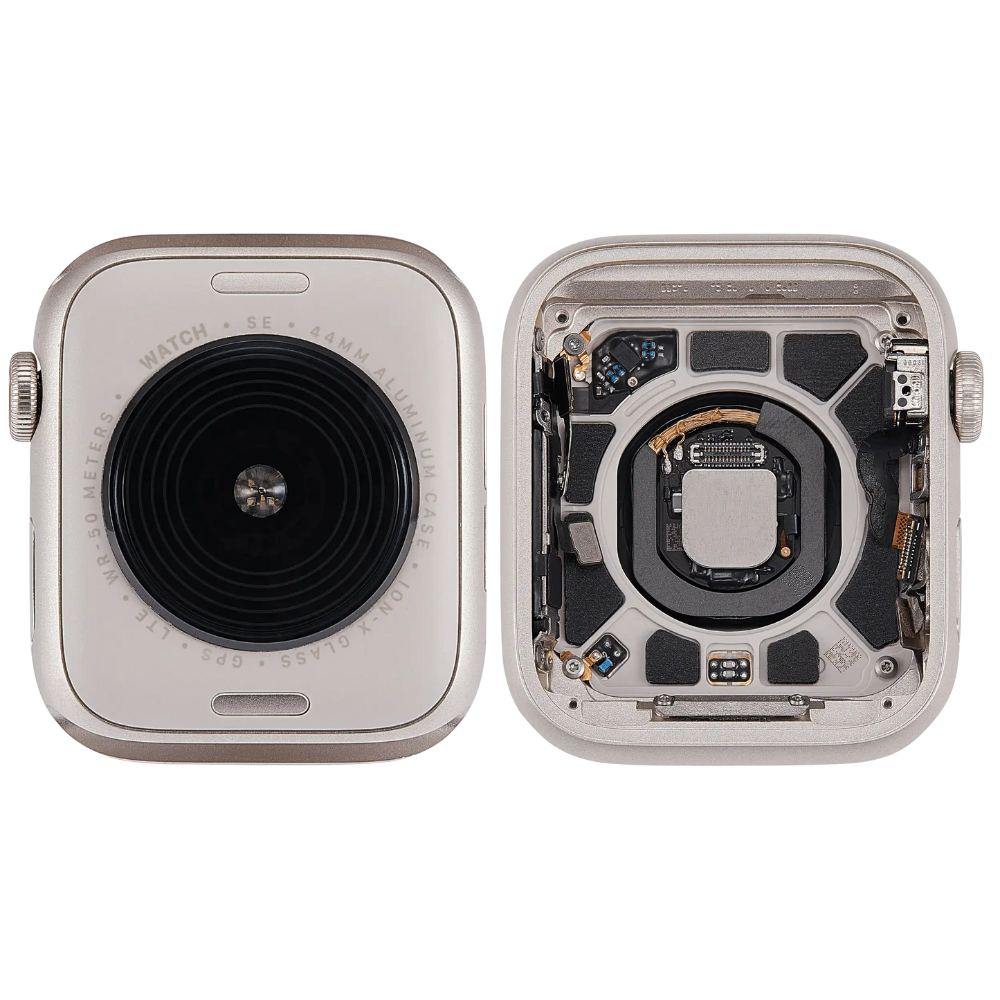 Housing Assembly Compatible For Watch Series SE 2nd (44MM) (Used OEM Pull: Grade A) (Cellular Version) (Aluminum / Starlight)