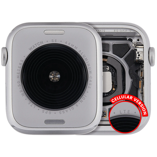 Housing Assembly Compatible For Watch Series SE 2nd (44MM) (Used OEM Pull: Grade A) (Cellular Version) (Aluminum / Silver)