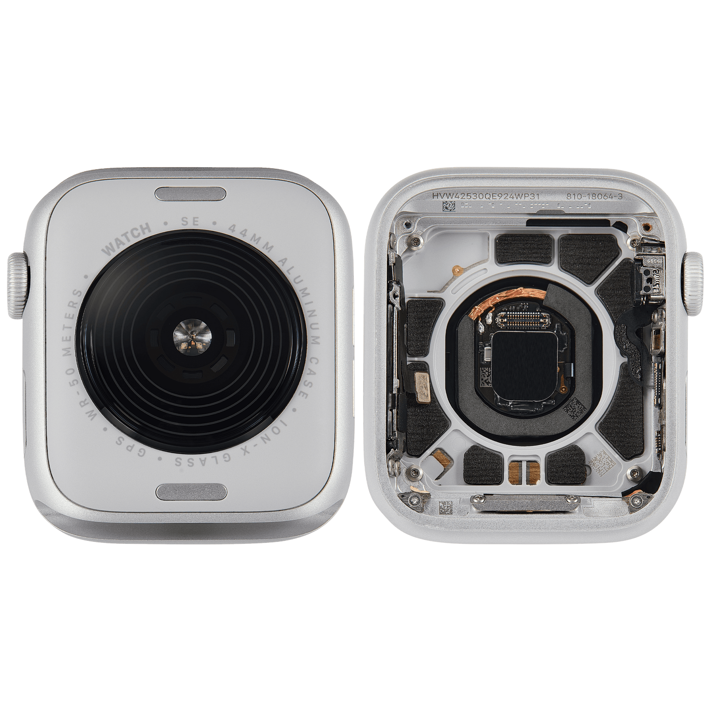 Housing Assembly Compatible For Watch Series SE 2nd (44MM) (Used OEM Pull: Grade A) (GPS Version) (Aluminum / Silver)