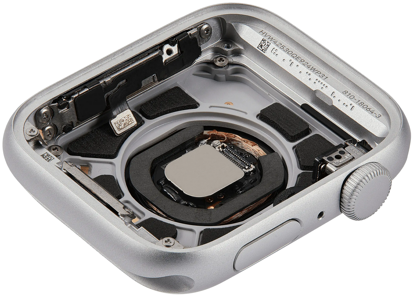 Housing Assembly Compatible For Watch Series SE 2nd (44MM) (Used OEM Pull: Grade A) (GPS Version) (Aluminum / Silver)
