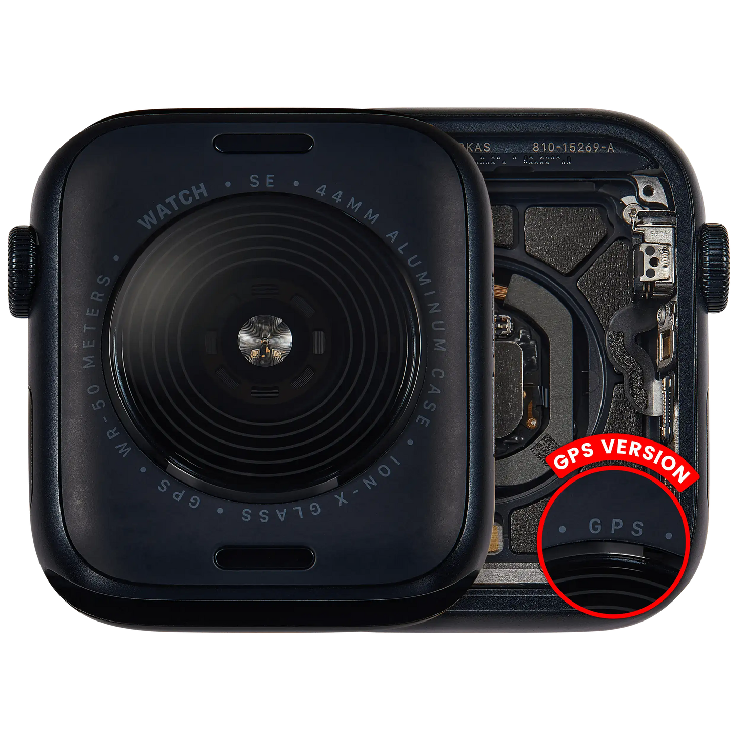Housing Assembly Compatible For Watch Series SE 2nd (44MM) (Used OEM Pull: Grade A) (GPS Version) (Aluminum / Midnight)