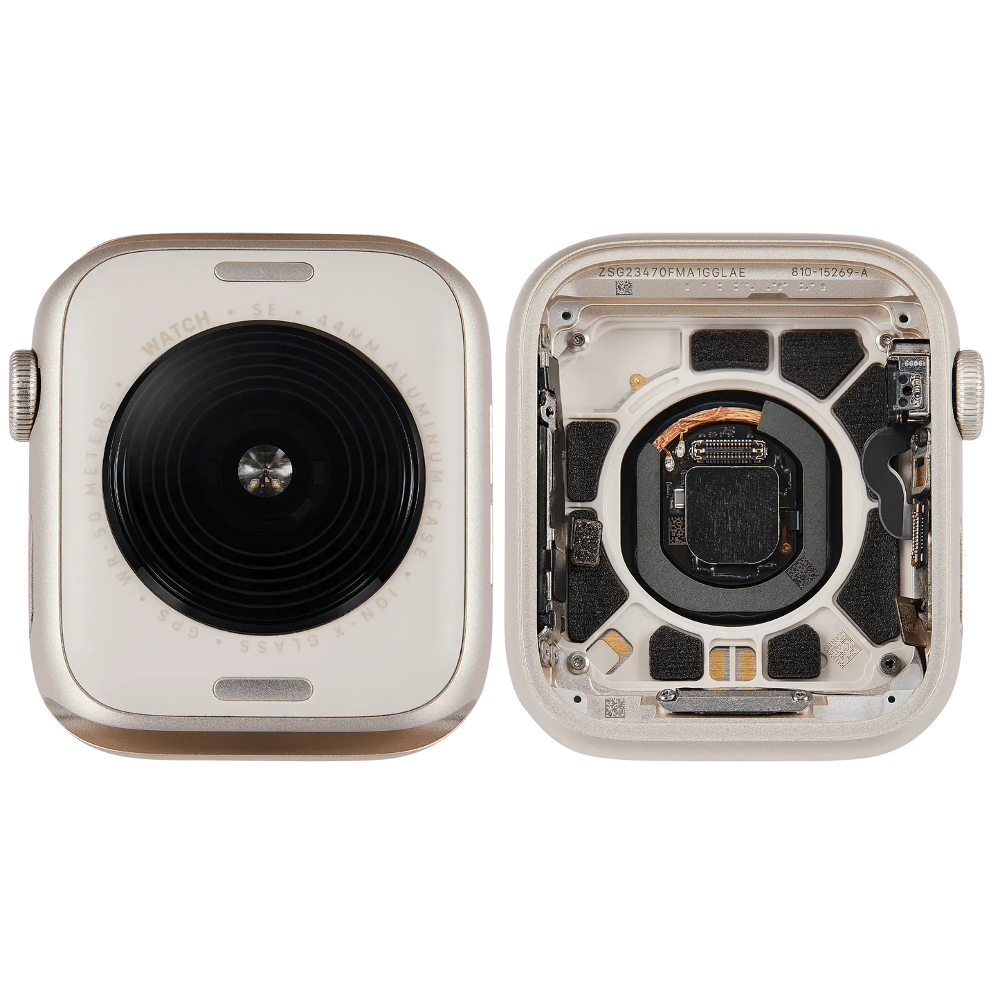 Housing Assembly Compatible For Watch Series SE 2nd (44MM) (Used OEM Pull: Grade A) (GPS Version) (Aluminum / Starlight)