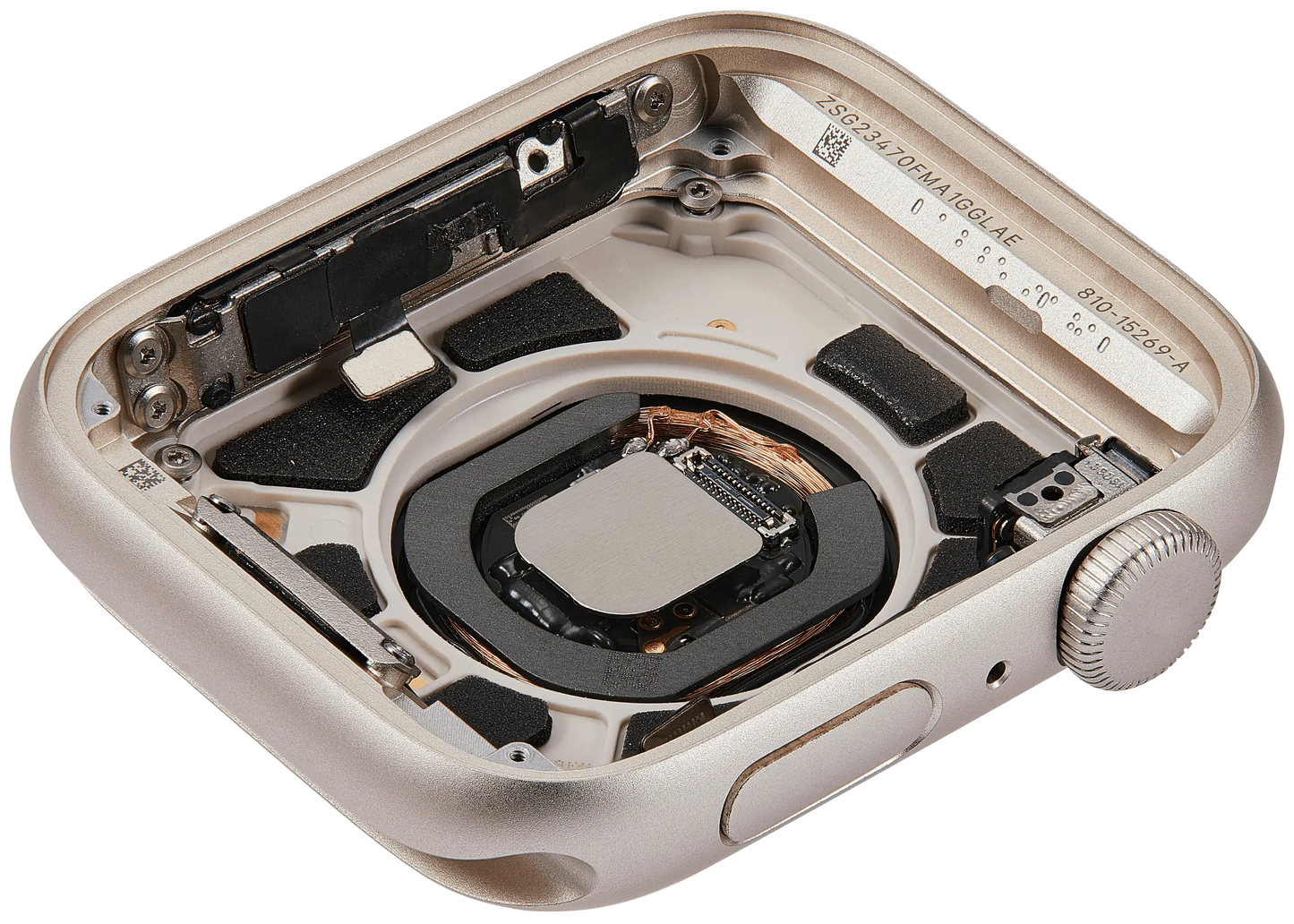 Housing Assembly Compatible For Watch Series SE 2nd (44MM) (Used OEM Pull: Grade A) (GPS Version) (Aluminum / Starlight)