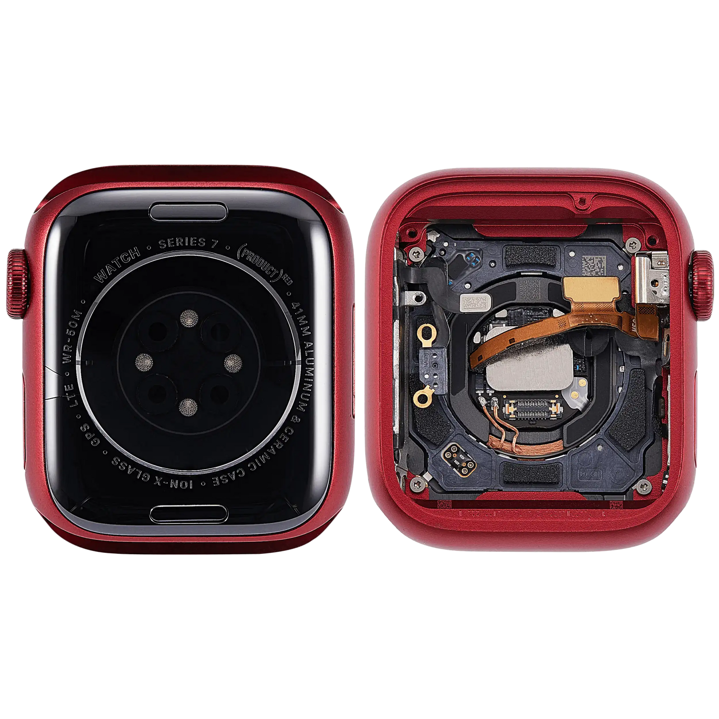 Housing Assembly Compatible For Watch Series 7 (41MM) (Used OEM Pull: Grade A) (Cellular Version) (Aluminum / Red)