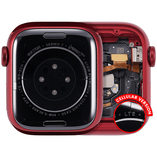 Housing Assembly Compatible For Watch Series 7 (41MM) (Used OEM Pull: Grade A) (Cellular Version) (Aluminum / Red)