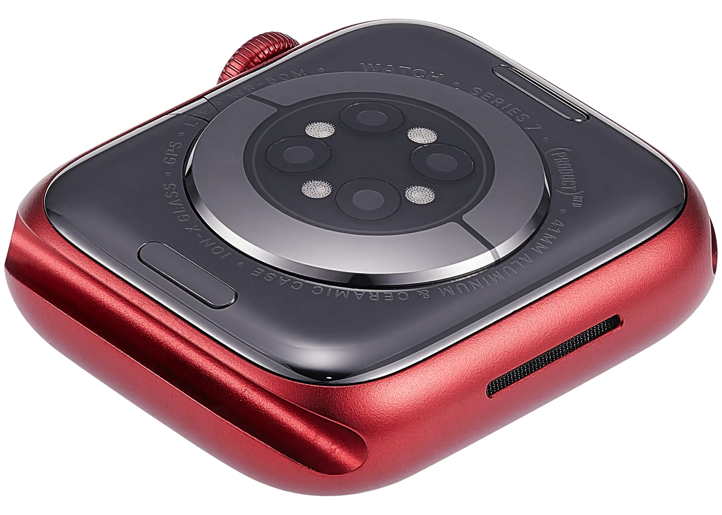 Housing Assembly Compatible For Watch Series 7 (41MM) (Used OEM Pull: Grade A) (Cellular Version) (Aluminum / Red)