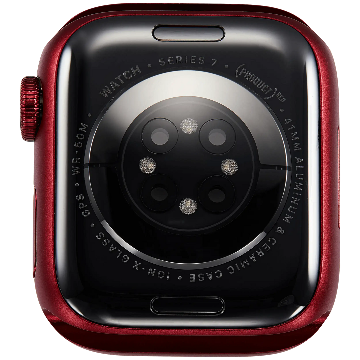 Housing Assembly Compatible For Watch Series 7 (41MM) (Used OEM Pull: Grade A) (GPS Version) (Aluminum / Red)