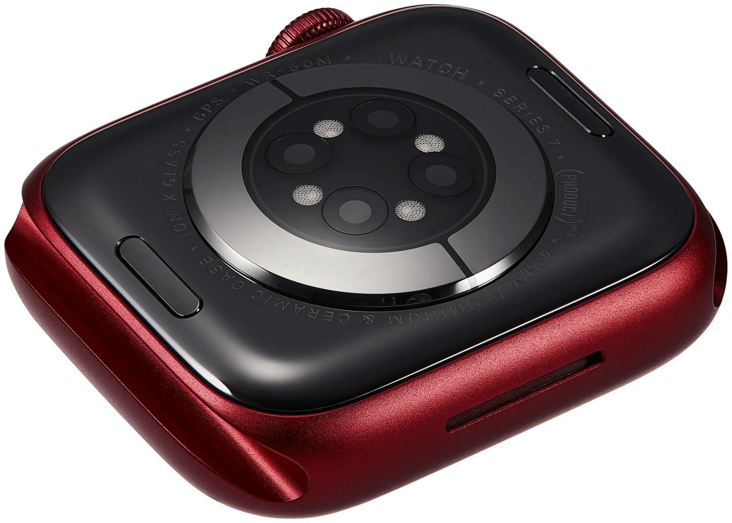 Housing Assembly Compatible For Watch Series 7 (41MM) (Used OEM Pull: Grade A) (GPS Version) (Aluminum / Red)