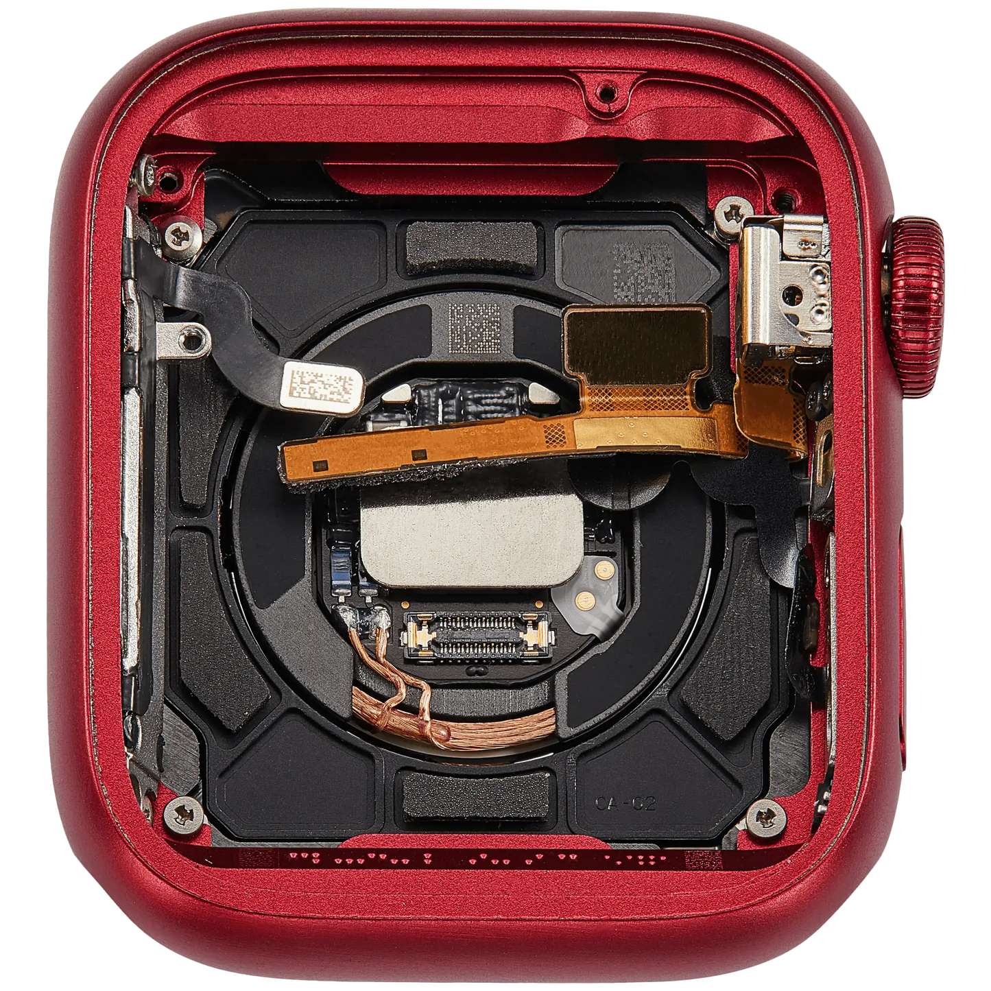 Housing Assembly Compatible For Watch Series 7 (41MM) (Used OEM Pull: Grade A) (GPS Version) (Aluminum / Red)