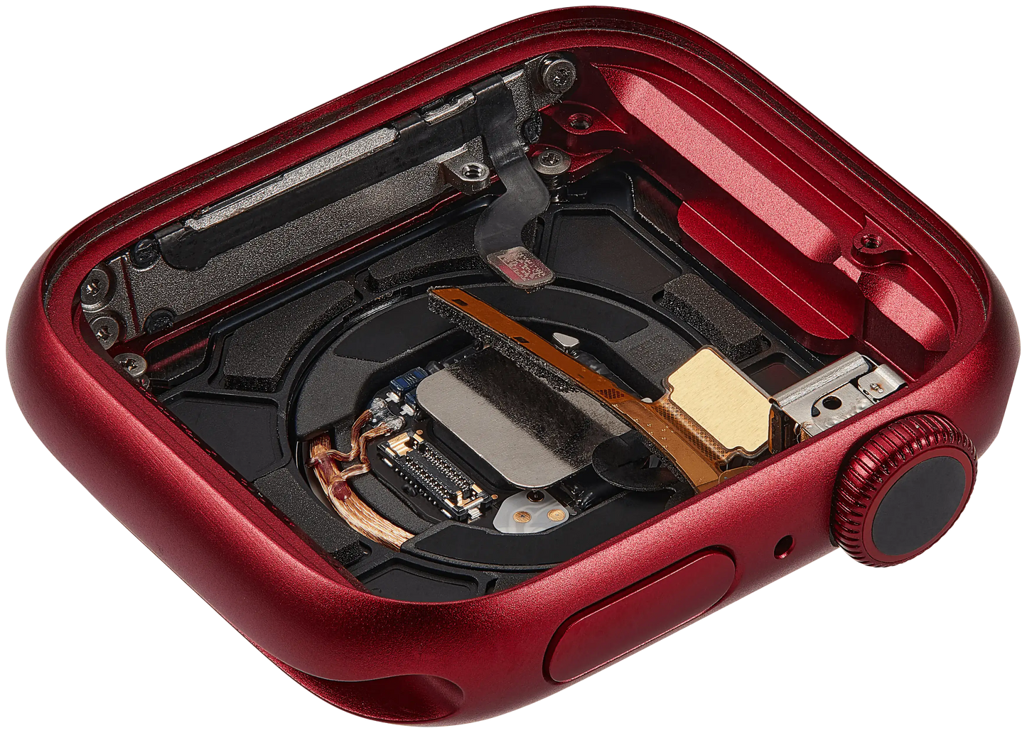 Housing Assembly Compatible For Watch Series 7 (41MM) (Used OEM Pull: Grade A) (GPS Version) (Aluminum / Red)