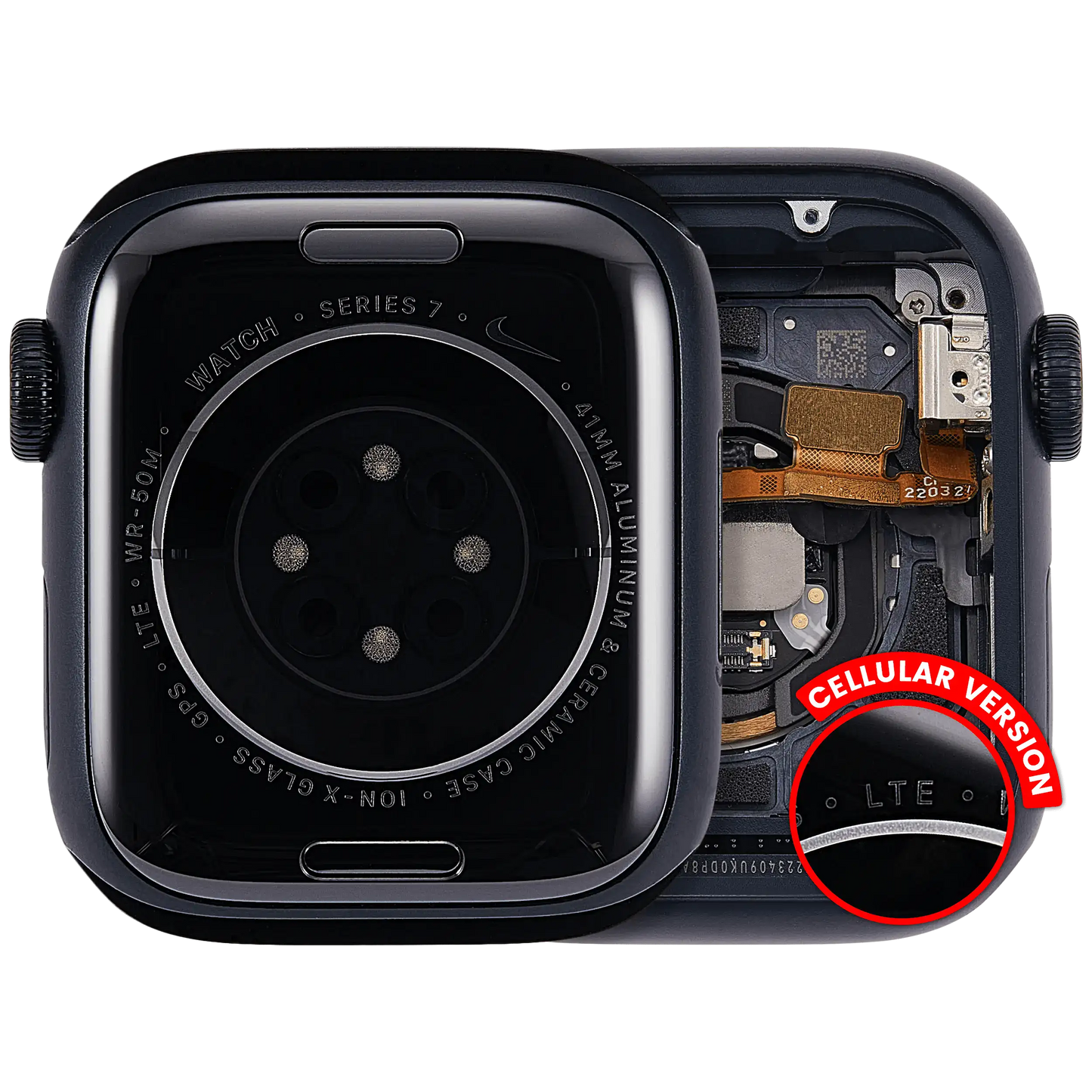 Housing Assembly Compatible For Watch Series 7 (41MM) (Used OEM Pull: Grade A) (Cellular Version) (Aluminum / Space Black)