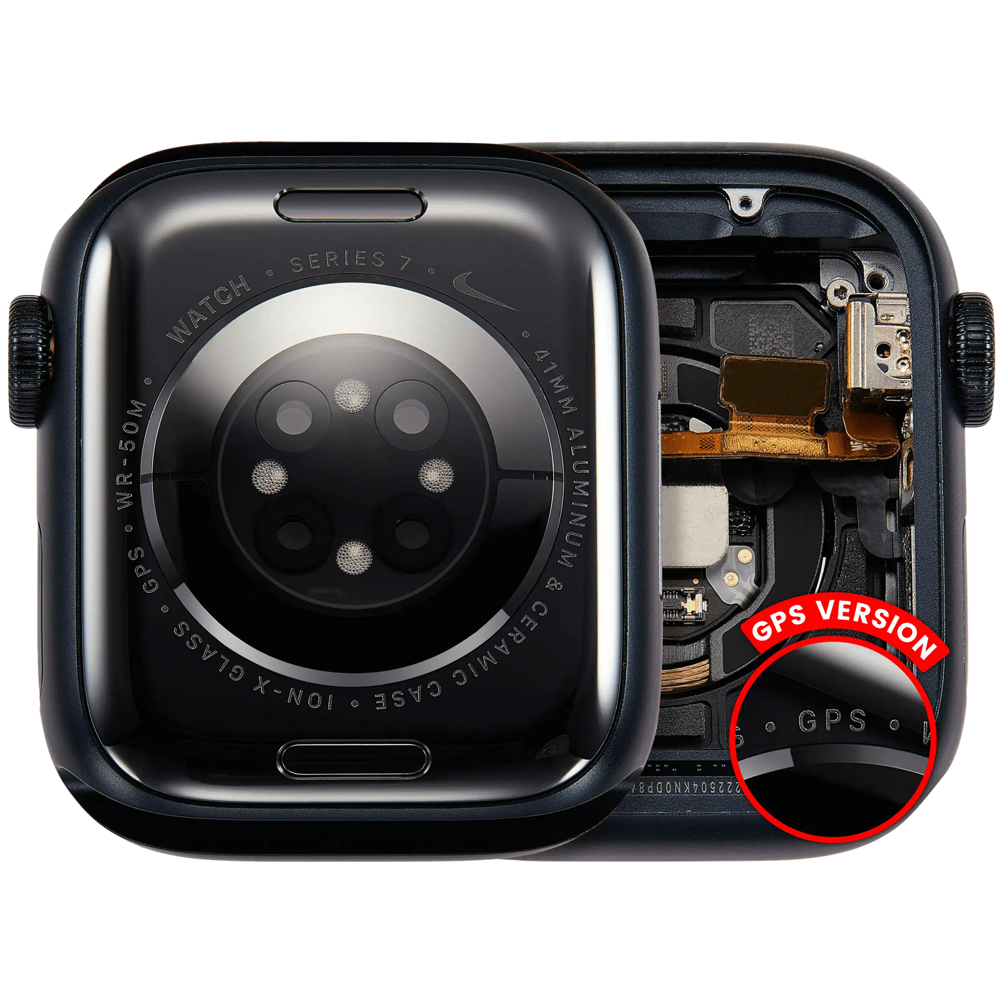 Housing Assembly Compatible For Watch Series 7 (41MM) (Used OEM Pull: Grade A) (GPS Version) (Aluminum / Space Black)