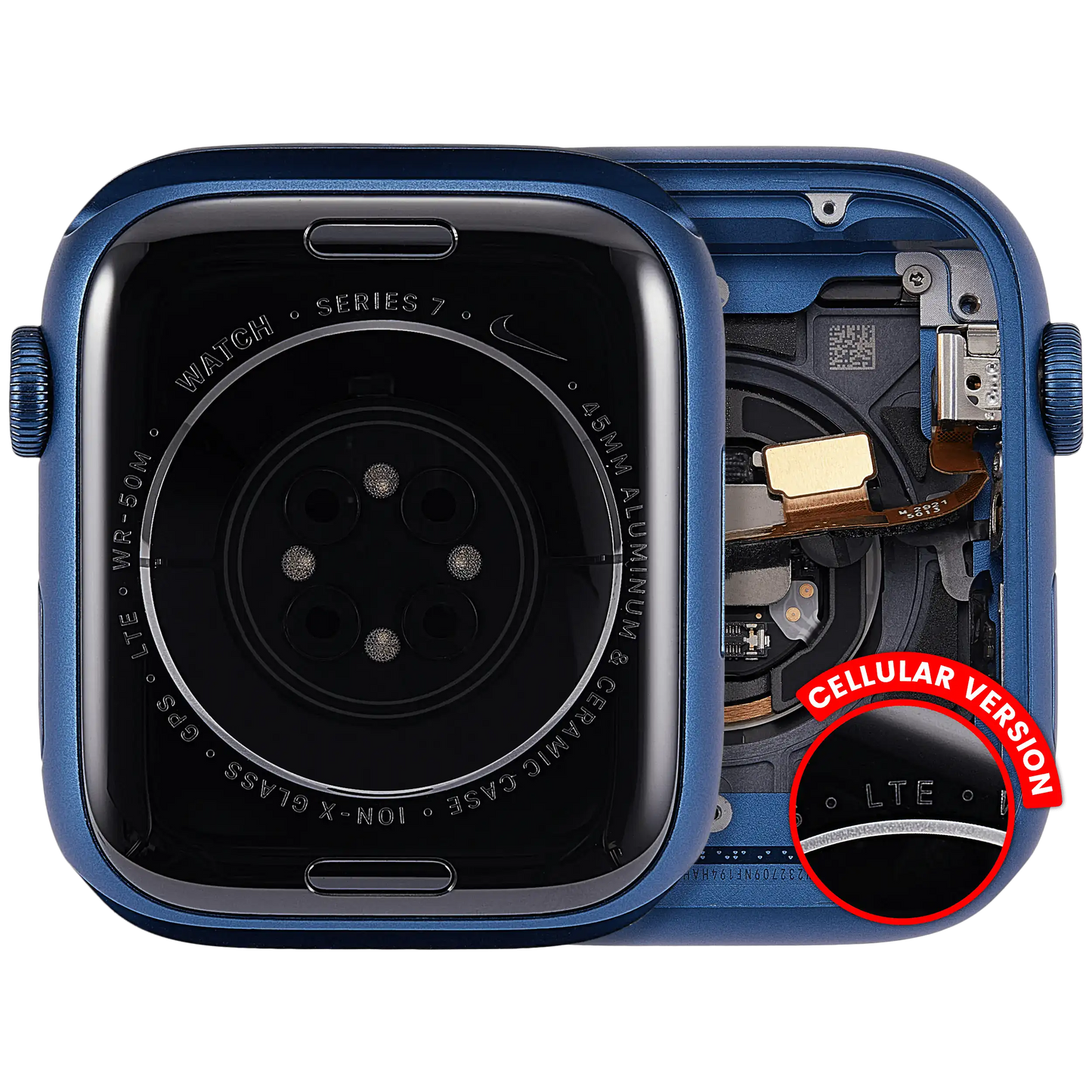 Housing Assembly Compatible For Watch Series 7 (45MM) (Used OEM Pull: Grade A) (Cellular Version) (Aluminum / Blue)