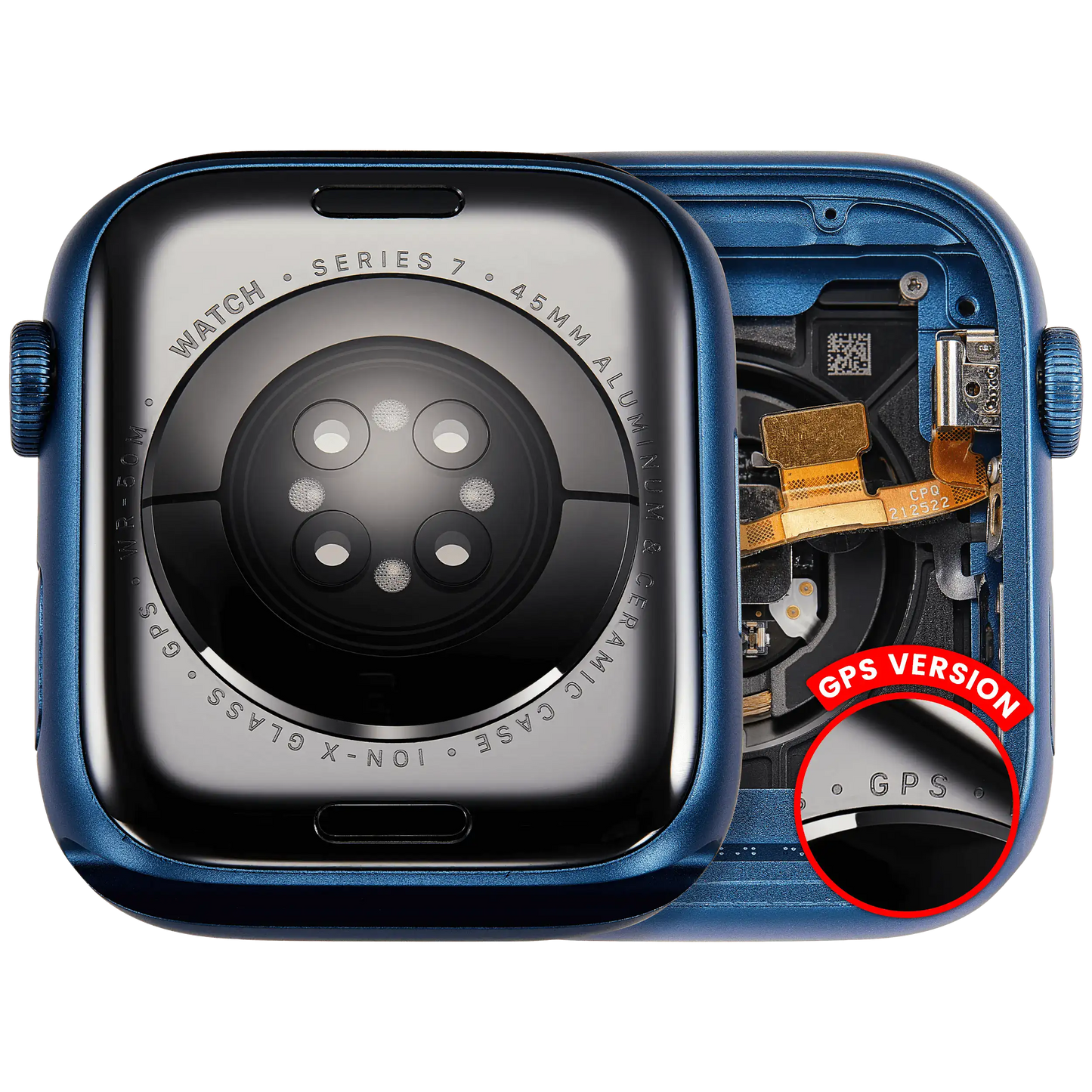 Housing Assembly Compatible For Watch Series 7 (45MM) (Used OEM Pull: Grade A) (GPS Version) (Aluminum / Blue)