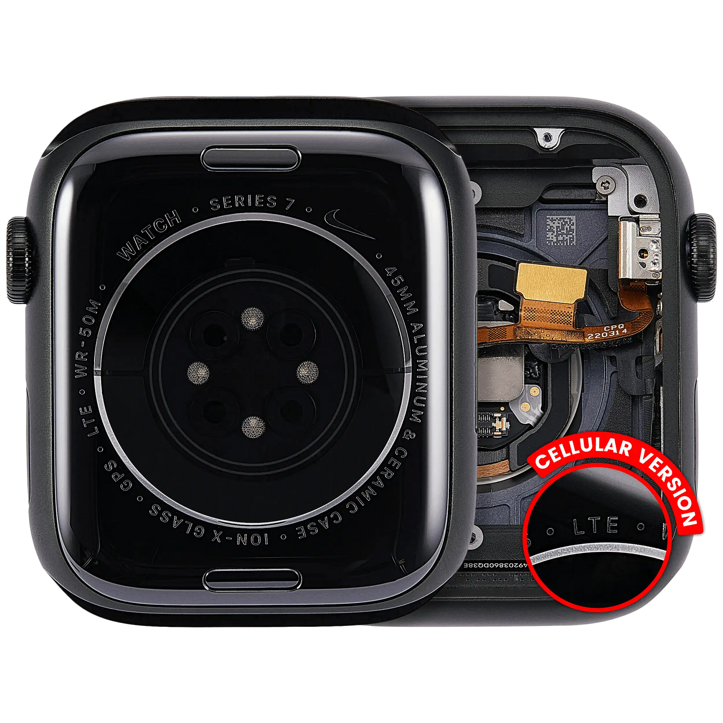 Housing Assembly Compatible For Watch Series 7 (45MM) (Used OEM Pull: Grade A) (Cellular Version) (Aluminum / Green)